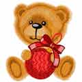 Teddy bear ready for Christmas machine embroidery design